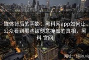 媒体背后的阴影：黑料网app如何让公众看到那些被刻意掩盖的真相，黑料 官网