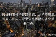 91爆料事件全链路追踪：从初步暗流到官方回应，记录信息传播的各个重要节点