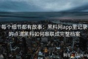每个细节都有故事：黑料网app里记录的点滴黑料如何串联成完整档案
