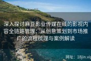 深入探讨麻豆影业传媒在线的影视内容全链路管理：从创意策划到市场推广的流程梳理与案例解读