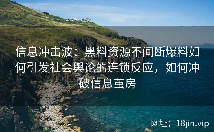 信息冲击波：黑料资源不间断爆料如何引发社会舆论的连锁反应，如何冲破信息茧房