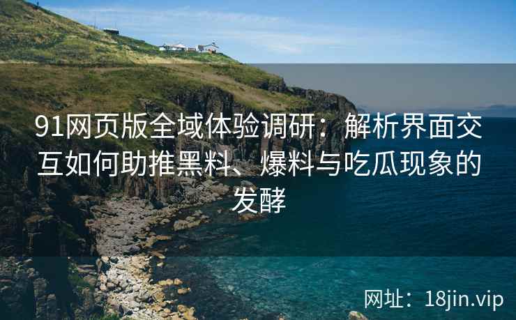 91网页版全域体验调研：解析界面交互如何助推黑料、爆料与吃瓜现象的发酵