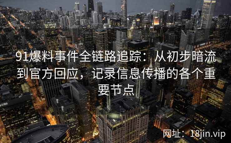 91爆料事件全链路追踪：从初步暗流到官方回应，记录信息传播的各个重要节点